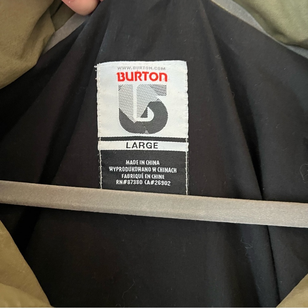 Burton Snowboards Men’s Olive Green Zip Jacket Size Large – Repair Project - Picture 3 of 13